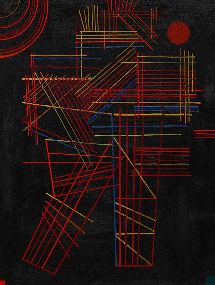 Colored Sticks 1928 Wassily Kandinsky Abstract Oil Painting